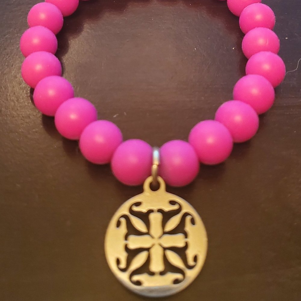 Rustic Cuff Bright Pink Bracelet - image 1